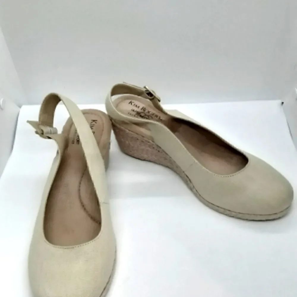 Kim Rogers Duann Espadrille Wedge Ultra Comfort Sandals Size 9,5 Great Condition